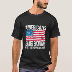 Camiseta Americanos contra o Socialismo Retro-Americano Fla