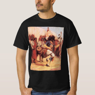 Camiseta Americanos nativos do vintage, dança do búfalo p