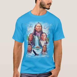 Camiseta Americanos nativos Famoso Azul Teal Modelo