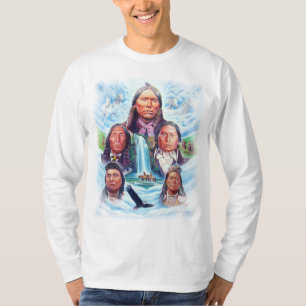 Camiseta Americanos nativos índios Mens Long Sleeve