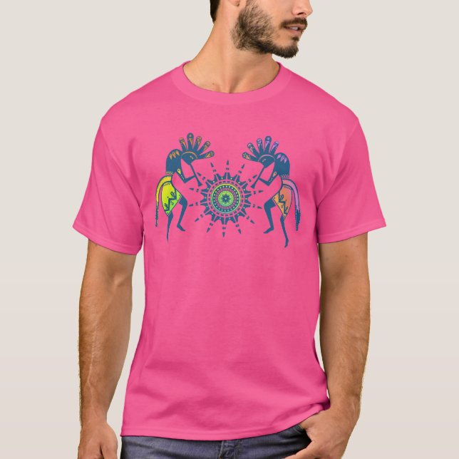 Camiseta Americanos nativos - Sun Dancing Kokopelli 5 (Frente)