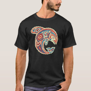Camiseta Americanos nativos Totem Orca Killer Whale Pop Art