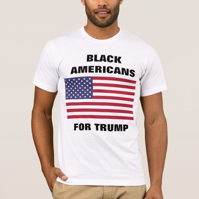 CAMISETA AMERICANOS NEGROS PARA TRUMP (Frente)