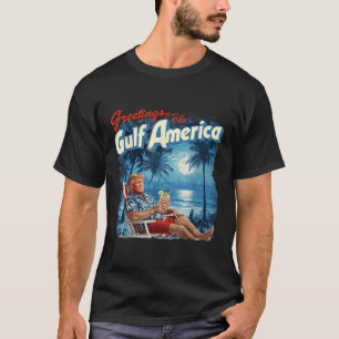 Camiseta Américas Golfo Trump 2024 Retro Beach Usa America