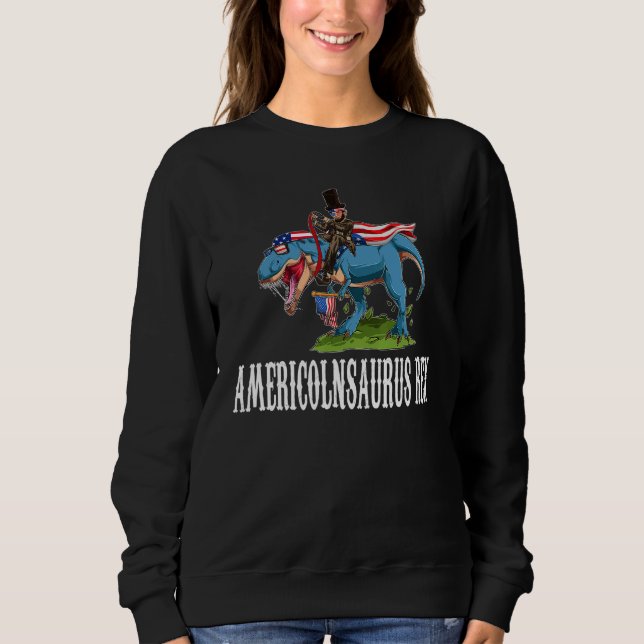 Camiseta Americolnsaurus Rex America Rex Abraham Lincoln (Frente)