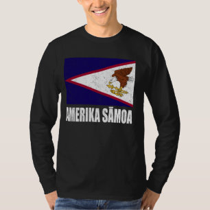 Camiseta Amerika Samoa Flag Grunge Vintage Souvenir América