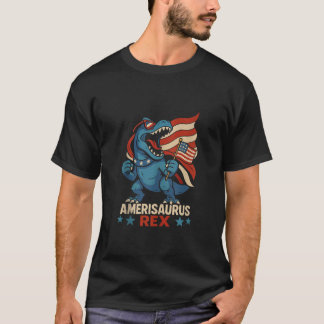 Camiseta Amerisaurus Rex Funny Patriótico Dinossauro 4º de 