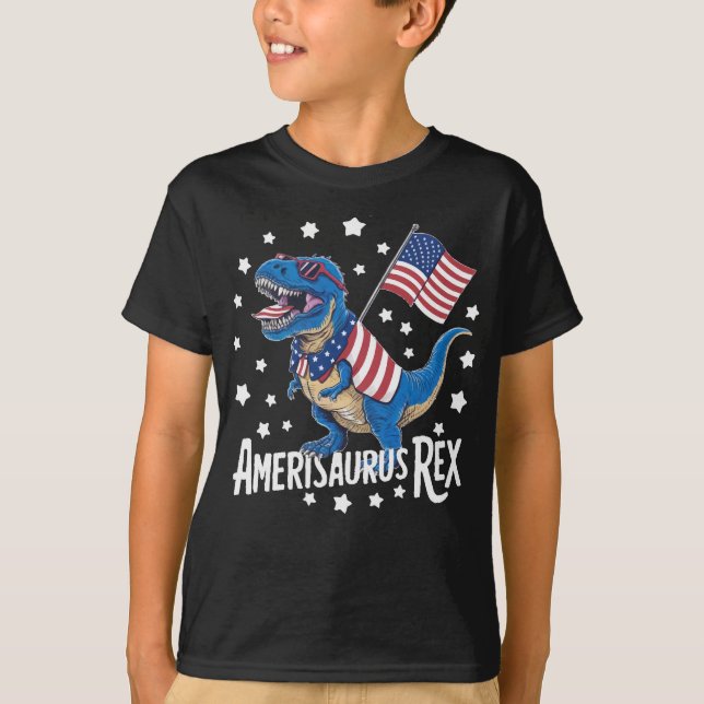 Camiseta Amerisaurus Rex Ideia de Meninas do Quarto de Julh (Frente)
