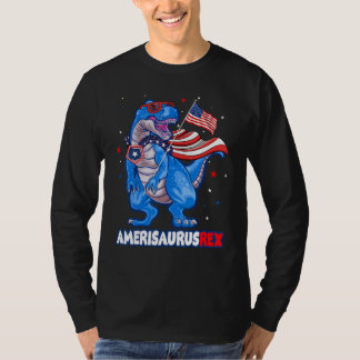 Camiseta Amerisaurus T-rex USA Flag Kids Funny 4th Of July 