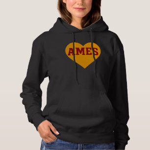 Camiseta Ames Iowa Heart Design Cidade do Dourado e do Re