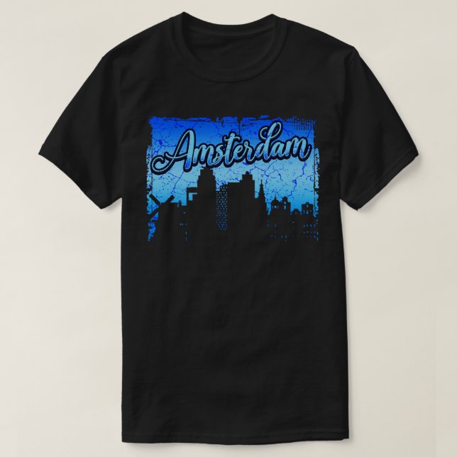 Camiseta Amesterdã Holanda Cidade Skyline 3 (Frente do Design)