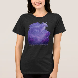 Camiseta Ametista de fevereiro - Raposa Mística e Cristal