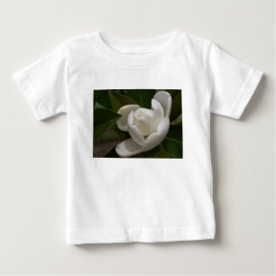 Camiseta Amido de flor branco cremoso de magnólia