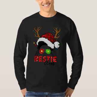 Camiseta Amiga Claus Rena Caos Coque cabelo Natal Pijama