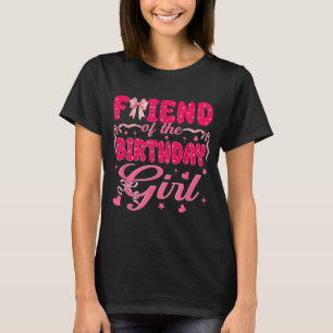 Camiseta Amiga Da Menina Do Aniversário Rosa Coquette
