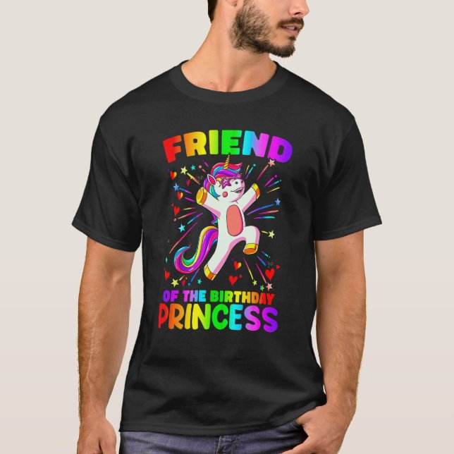 Camiseta amiga da Princesa de Aniversário e Felicidade de M (Frente)