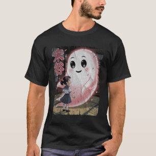 Camiseta Amiga do Espírito de Garota Fantasma Rosa-Rosa Jap