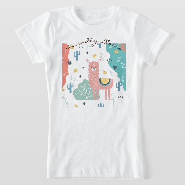 Camiseta Amiga Llama em uma paisagem (Postura )