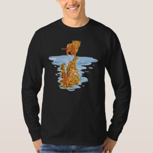 Camiseta Amigas do Tigre de Reflexão de Gatas Femininas Fof