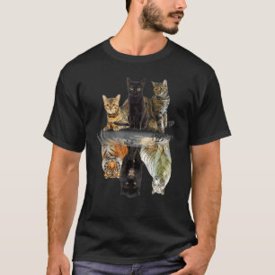 Camiseta Amigas do Tigre Reflexão das Gatas Femininas Fofo