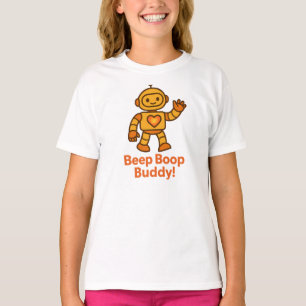 Camiseta Amigo Bip Bop Laranja Gráfico de Robô