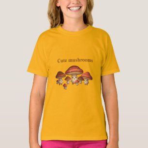 Camiseta "Amigo Cogumelo Feliz – Design Fofo Minimalista"