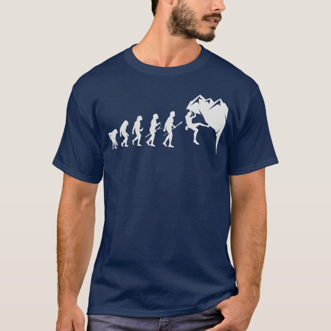 Camiseta Amigo da Evolução do Escalada em Rocha (Frente)