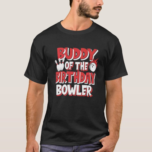 Camiseta Amigo Da Festa De Boliches De Birthday Bowler (Frente)