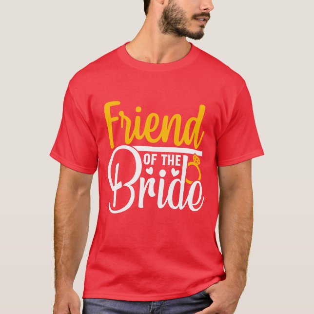 Camiseta Amigo Da Noiva Festa de casamento Correspondente (Frente)