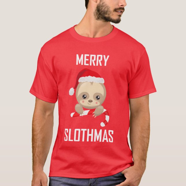 Camiseta amigo da preguiça de natal (Frente)