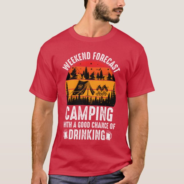 Camiseta Amigo de acampamento de fim de semana (Frente)