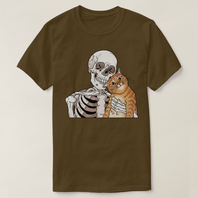Camiseta Amigo de gato-de-mesa laranja (Frente do Design)