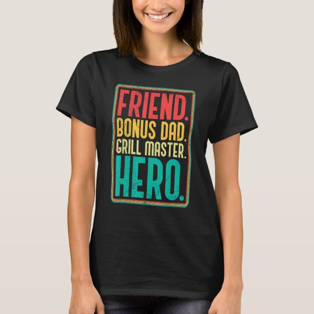 Camiseta Amigo De Mens E Pai De Bonus Stepdad (Frente)