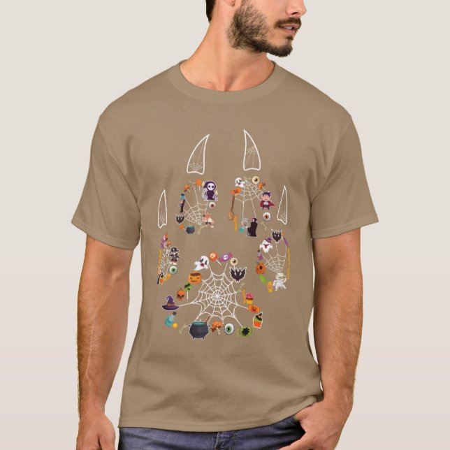 Camiseta Amigo de Paw de Halloween Spooky (Frente)