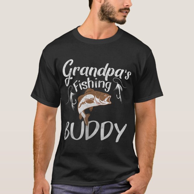 Camiseta Amigo de pesca do vovô Neto Neta  (Frente)