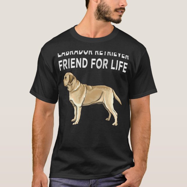 Camiseta Amigo De Retriever De Labrador Amarelo Para Cachor (Frente)