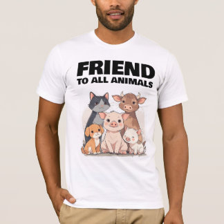 CAMISETA AMIGO DE TODOS OS ANIMAIS VEGANO 