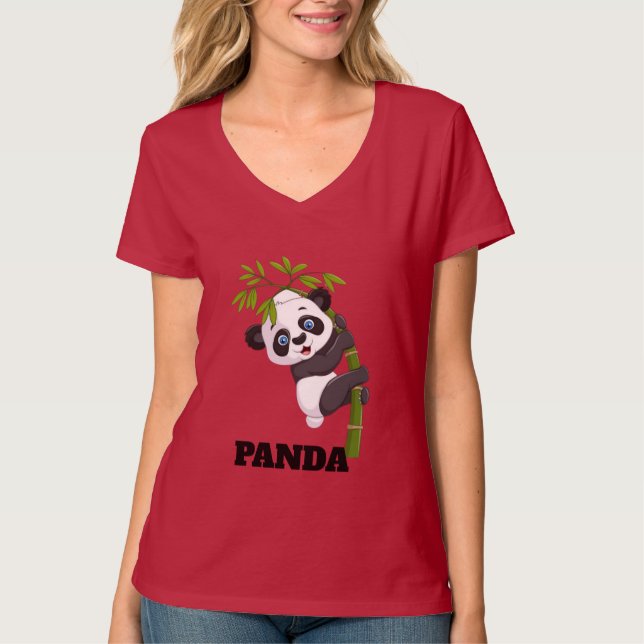 Camiseta Amigo do Bambu Pendurado com Meu Lanche Panda Peek (Frente)
