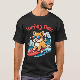 Camiseta Amigo engraçado do cachorro surfando