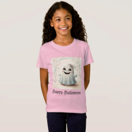 Camiseta Amigo Fantasmagórico Adorável Design de Halloween