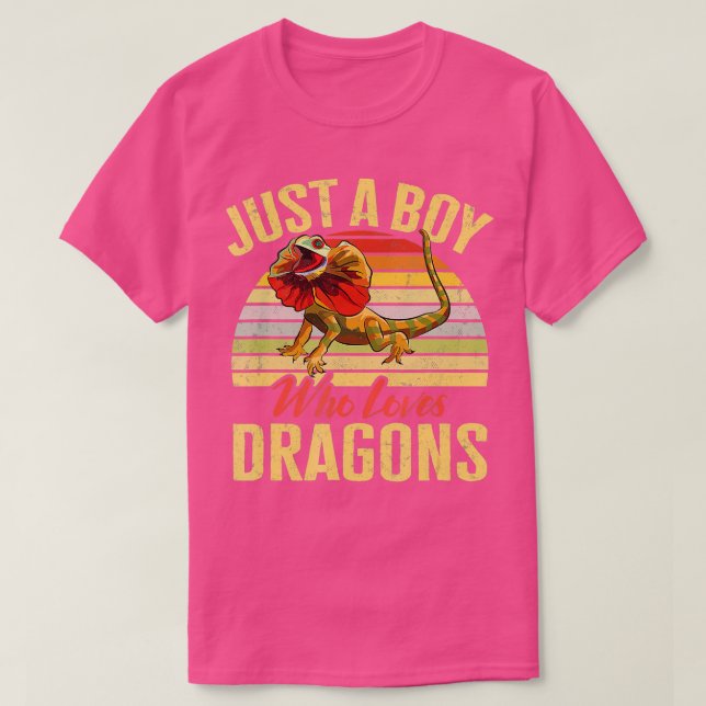 Camiseta Amigo Lizard Apenas Um Rapaz Que Adora Dragões Her (Frente do Design)