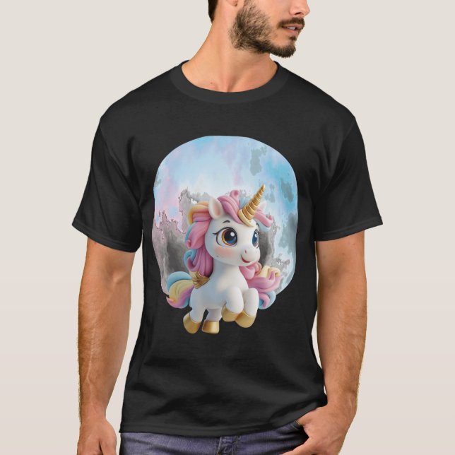 Camiseta Amigo menino Unicórnio do céu (Frente)
