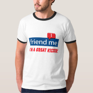 Camiseta amigo mim eu sou um grande kisser