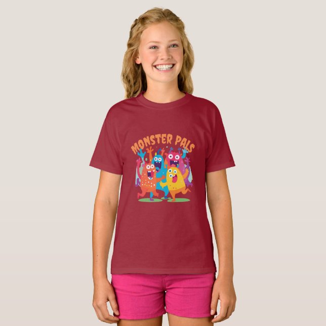 Camiseta Amigo monstro, bebê e filhos (Frente Completa)