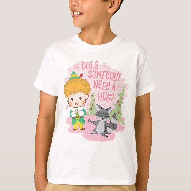 Camiseta Amigo, o Elf, alguém precisa de um abraço? (Frente)