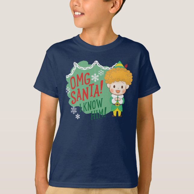 Camiseta Amigo, os Papais noeis do Elf OMG! Eu O Conheço! (Frente)