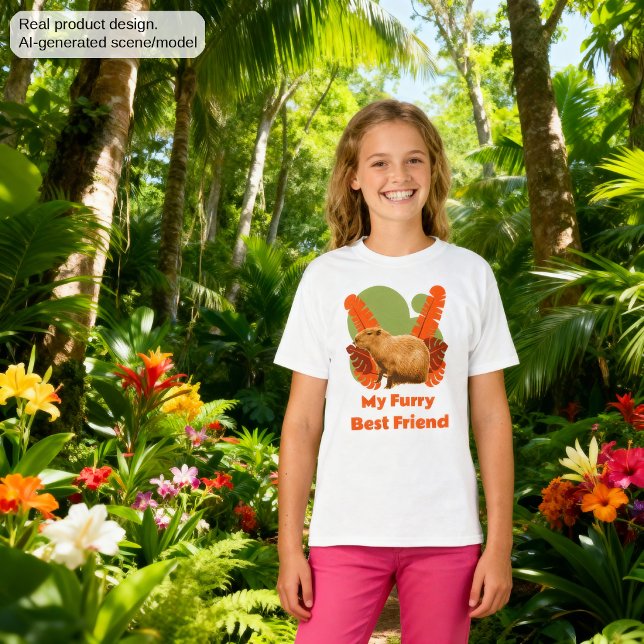 Camiseta Amigo Peludo de Capivara Animal Tropical (Criador carregado)