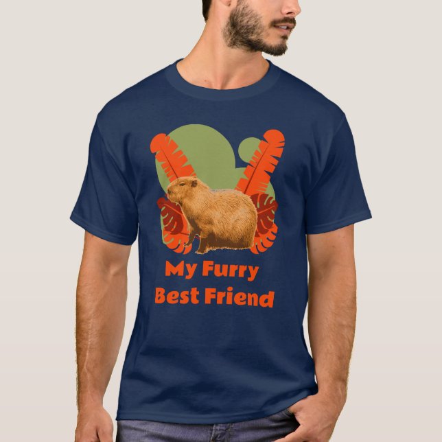 Camiseta Amigo Peludo de Capivara Animal Tropical (Frente)