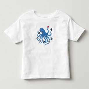 Camiseta Amigo polvo polvo polvo polvo Octopus Azul Fofo co
