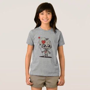 Camiseta Amigo Zombie Bonito - Bola de Amor em Forma de Cor